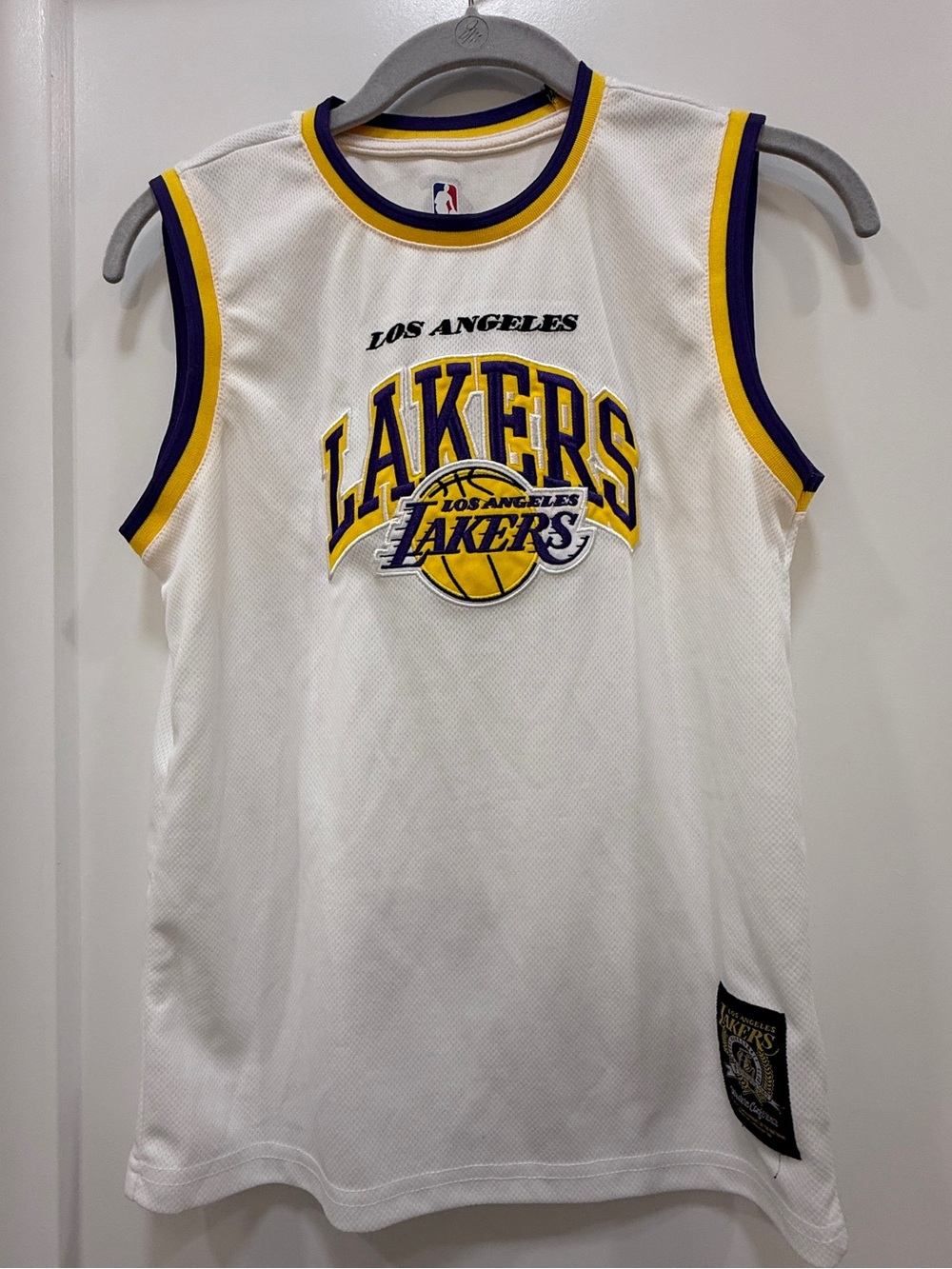 NBA Los Angeles Lakers White, Purple & Gold Kids Jersey Size 14-16 EUC
